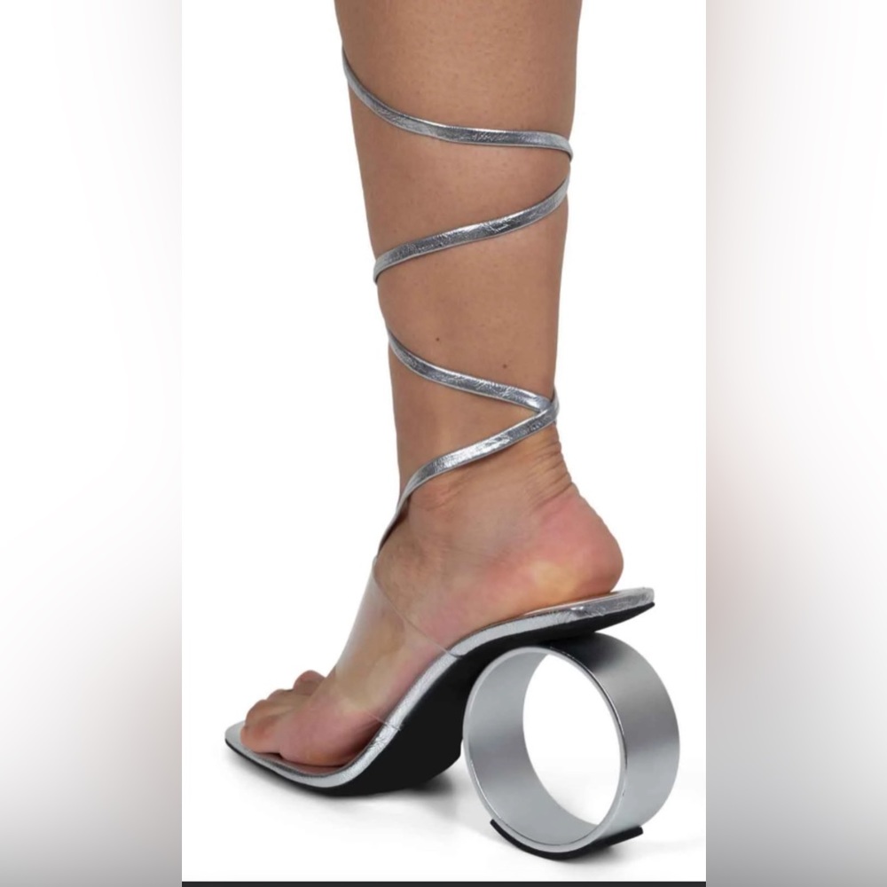 Silver Jeffery Campbell Nonagon Sandal